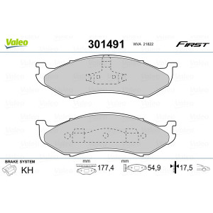 VALEO 301491 Pastillas de freno Delantero para