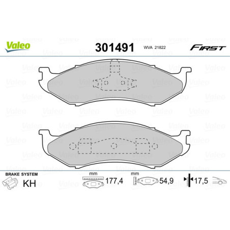 VALEO 301491 Plaquettes de frein Avant pour