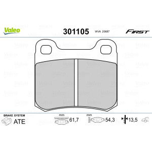VALEO 301105 Bremsbeläge Hinten für
