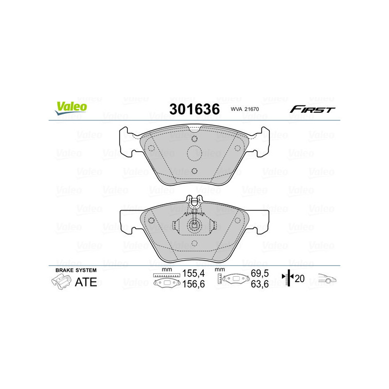 VALEO 301636 Plaquettes de frein Avant pour