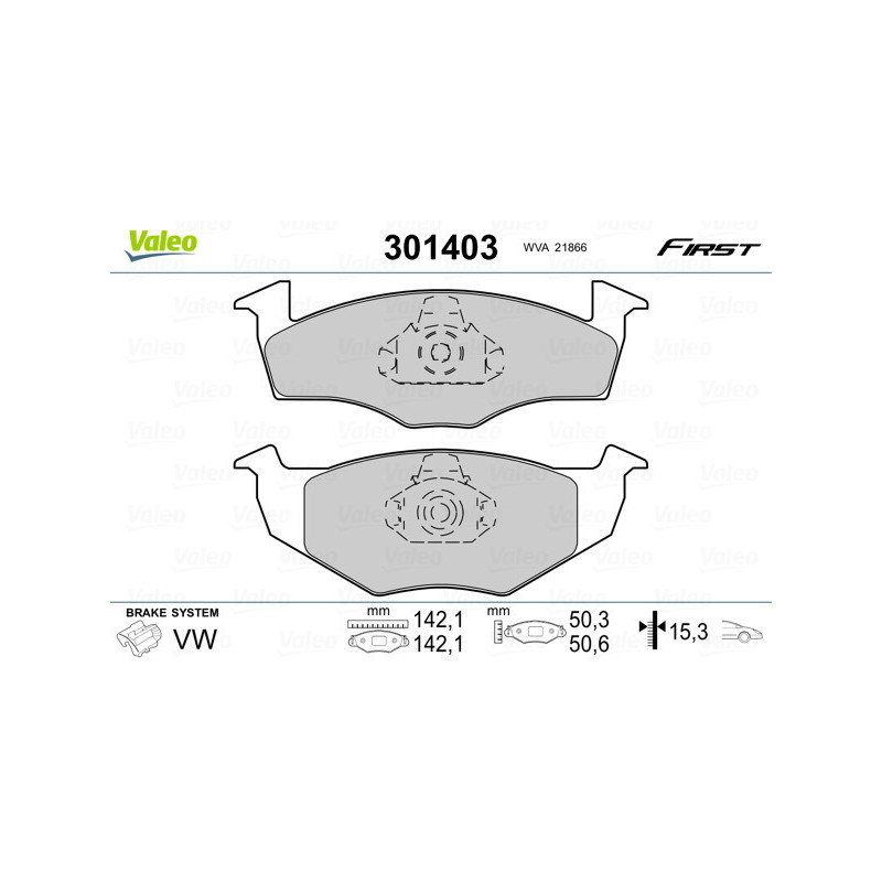 VALEO 301403 Klocki hamulcowe Przód dla