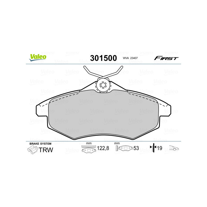 VALEO 301500 Bremsbeläge Vorne für
