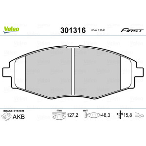 VALEO 301316 Pastillas de freno Delantero para