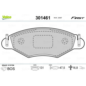 VALEO 301461 Brzdové platničky Predné pre