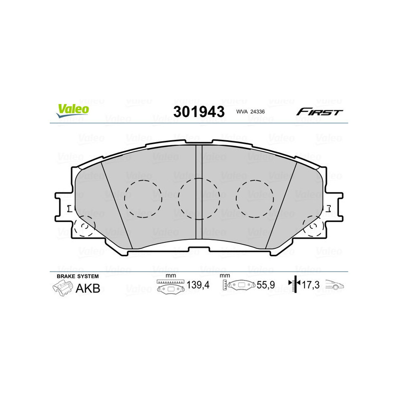 VALEO 301943 Bremsbeläge Vorne für