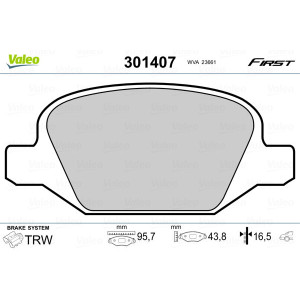 VALEO 301407 Bremsbeläge Hinten für