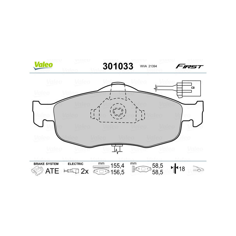 VALEO 301033 Bremsbeläge Vorne für