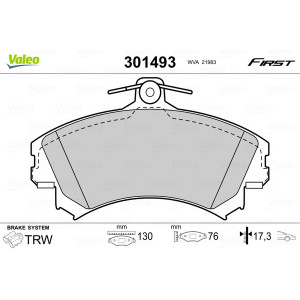 VALEO 301493 Plaquettes de frein Avant pour