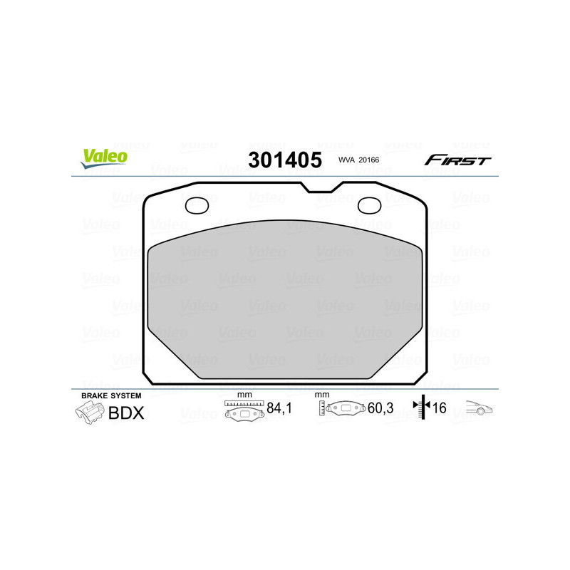 VALEO 301405 Pastiglie freno Anteriore per