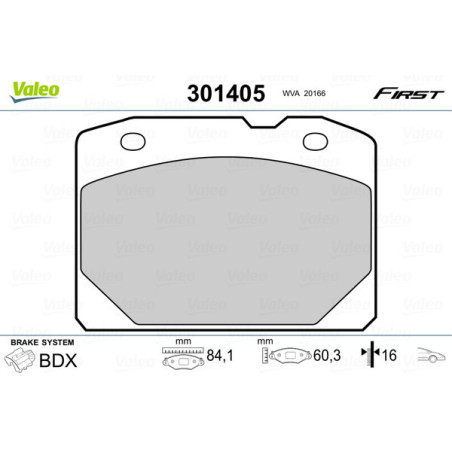 VALEO 301405 Klocki hamulcowe Przód dla