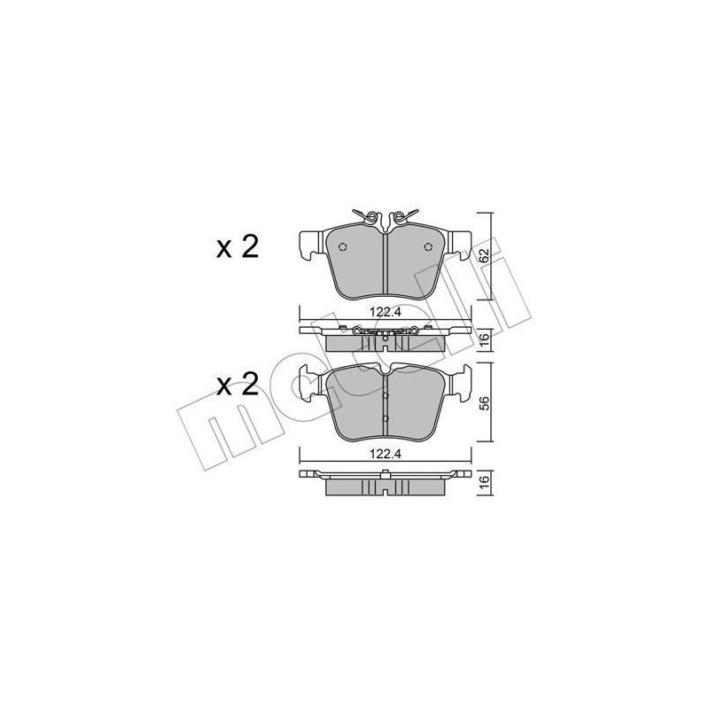 Pastillas de freno Trasero para Mercedes Clase C W205 S205 C205 A205 METELLI 22-1020-0