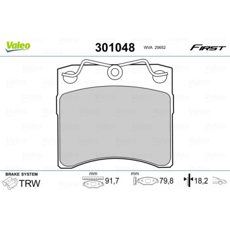 VALEO 301048 Klocki hamulcowe Przód dla