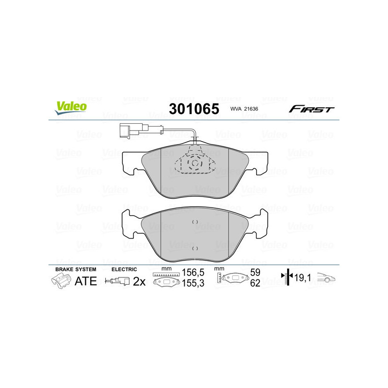 VALEO 301065 Plaquettes de frein Avant pour