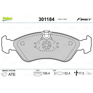 VALEO 301184 Pastiglie freno Anteriore per