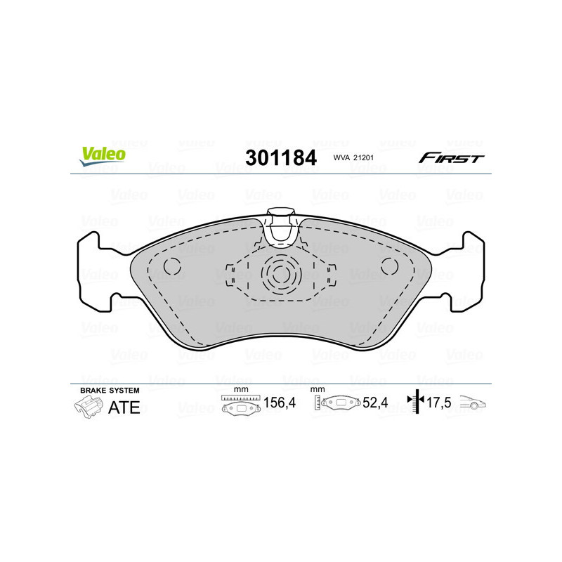 VALEO 301184 Plaquettes de frein Avant pour