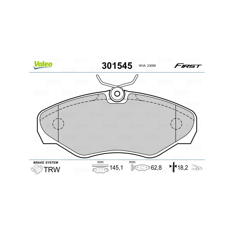 VALEO 301545 Pastiglie freno Anteriore per