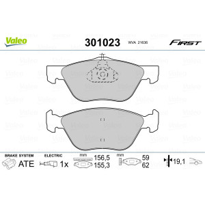 VALEO 301023 Brzdové platničky Predné pre