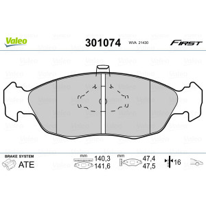 VALEO 301074 Plaquettes de frein Avant pour