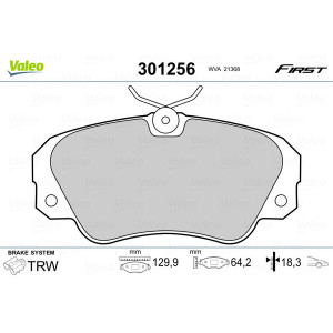 VALEO 301256 Brzdové platničky Predné pre