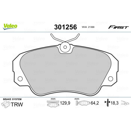 VALEO 301256 Klocki hamulcowe Przód dla