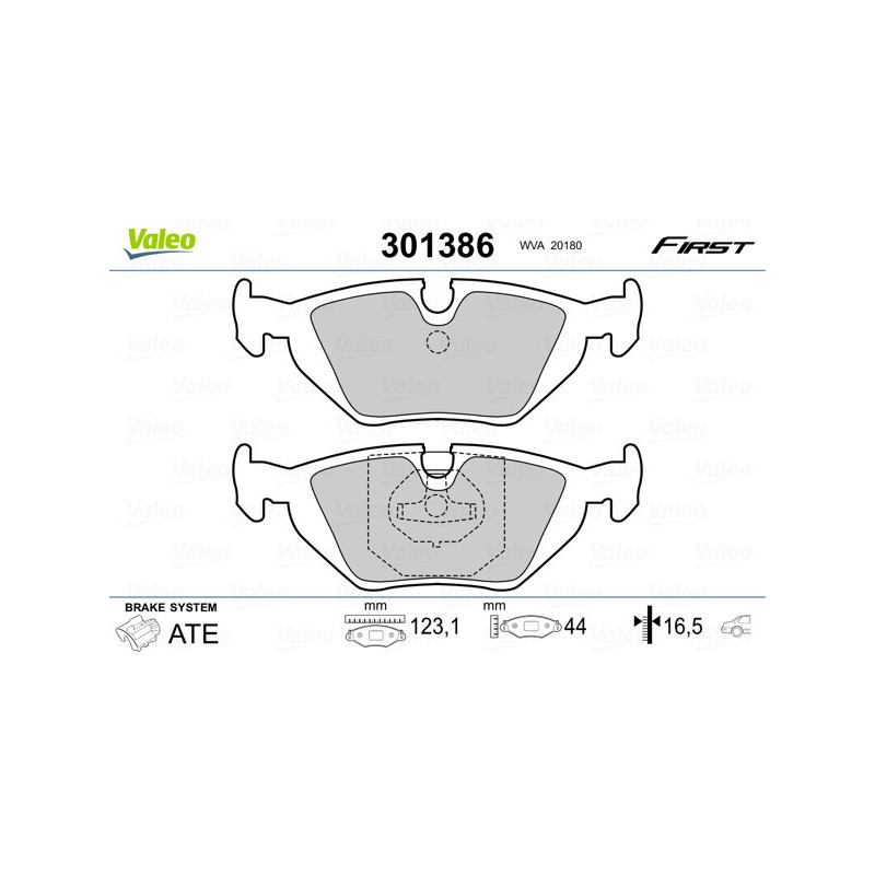VALEO 301386 Bremsbeläge Hinten für