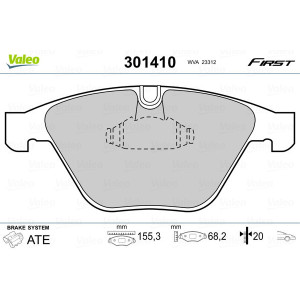 VALEO 301410 Brzdové platničky Predné pre