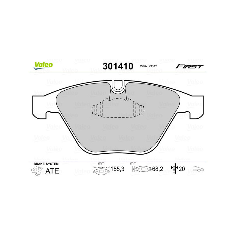 VALEO 301410 Klocki hamulcowe Przód dla