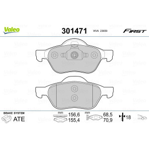VALEO 301471 Pastillas de freno Delantero para
