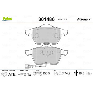 VALEO 301486 Brzdové platničky Predné pre