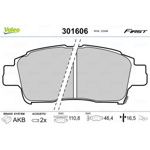 VALEO 301606 Bremsbeläge Vorne für