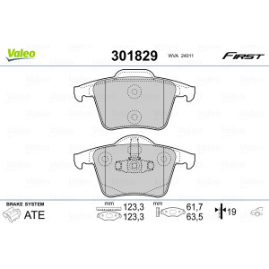 VALEO 301829 Brzdové platničky Zadné pre