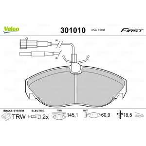 VALEO 301010 Pastiglie freno Anteriore per