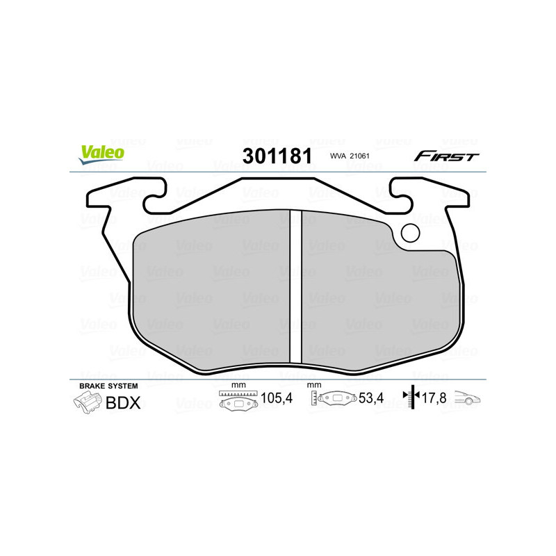 VALEO 301181 Bremsbeläge Vorne für