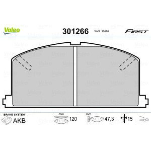 VALEO 301266 Klocki hamulcowe Przód dla