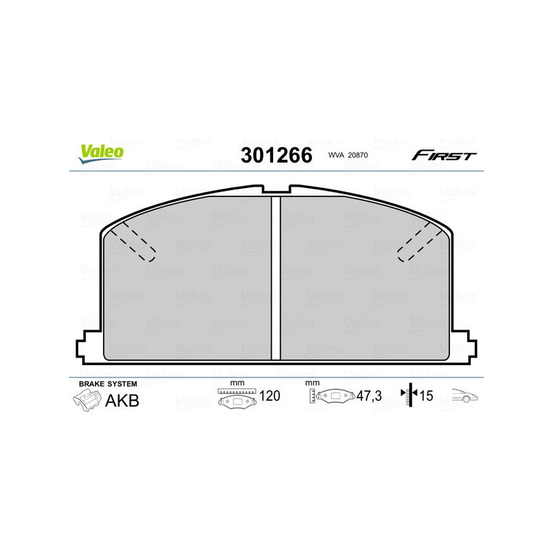 VALEO 301266 Klocki hamulcowe Przód dla