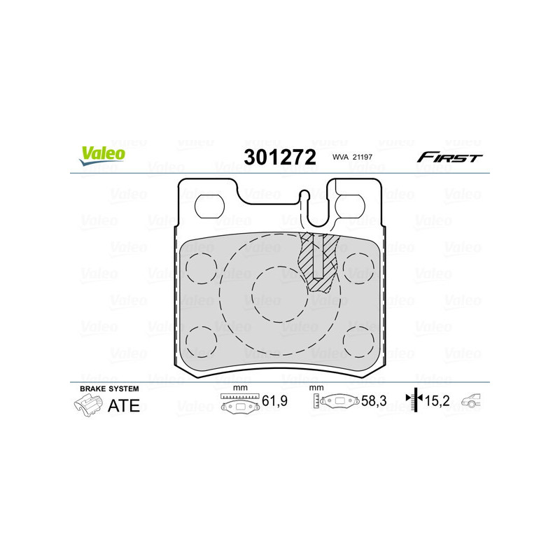 VALEO 301272 Brake Pads Set Rear for