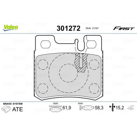 VALEO 301272 Klocki hamulcowe Tył dla