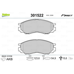 VALEO 301522 Klocki hamulcowe Przód dla