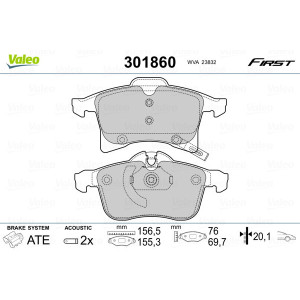 VALEO 301860 Pastillas de freno Delantero para