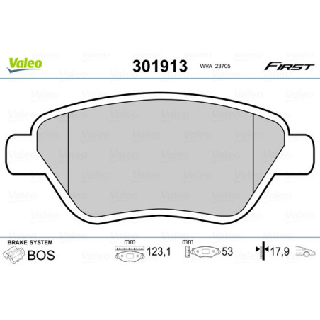 VALEO 301913 Pastiglie freno Anteriore per
