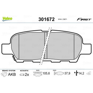 VALEO 301672 Pastiglie freno Posteriore per