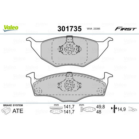 VALEO 301735 Bremsbeläge Vorne für