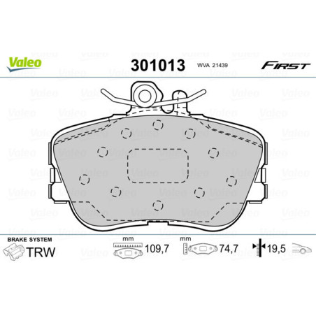 VALEO 301013 Brake Pads Set Front for