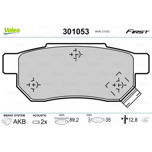 VALEO 301053 Pastillas de freno Trasero para