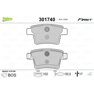 VALEO 301740 Brake Pads Set Rear for