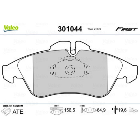 VALEO 301044 Plaquettes de frein Avant pour