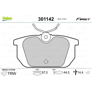 VALEO 301142 Pastillas de freno Trasero para
