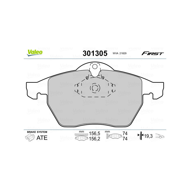 VALEO 301305 Klocki hamulcowe Przód dla