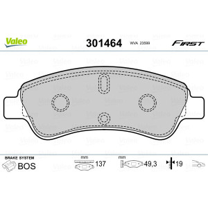 VALEO 301464 Pastillas de freno Delantero para
