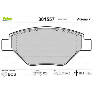 VALEO 301557 Pastiglie freno Anteriore per